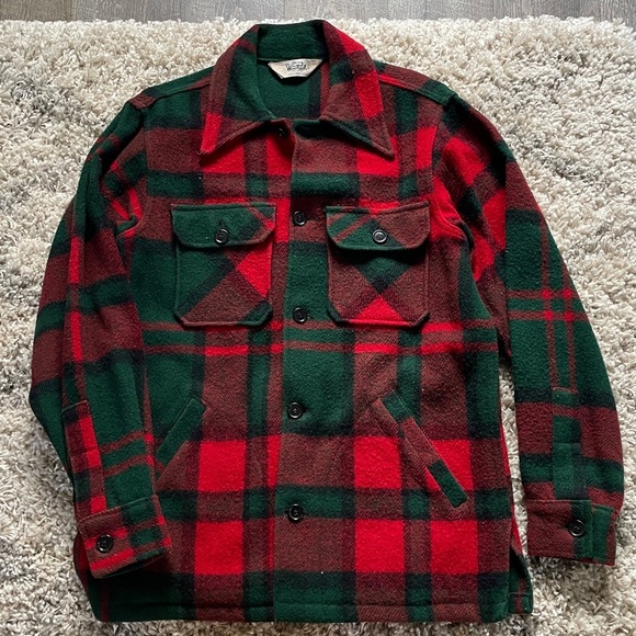 Woolrich Other - Vintage Woolrich Red and Green Plaid Wool Jacket size Medium